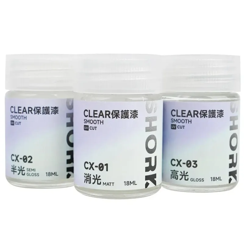 SHORK Oil Based Clear Model Varnish 18ML Matte Semi Gloss Gloss Top Coat Spray Paint for Military Model GK Figure Hobby Building