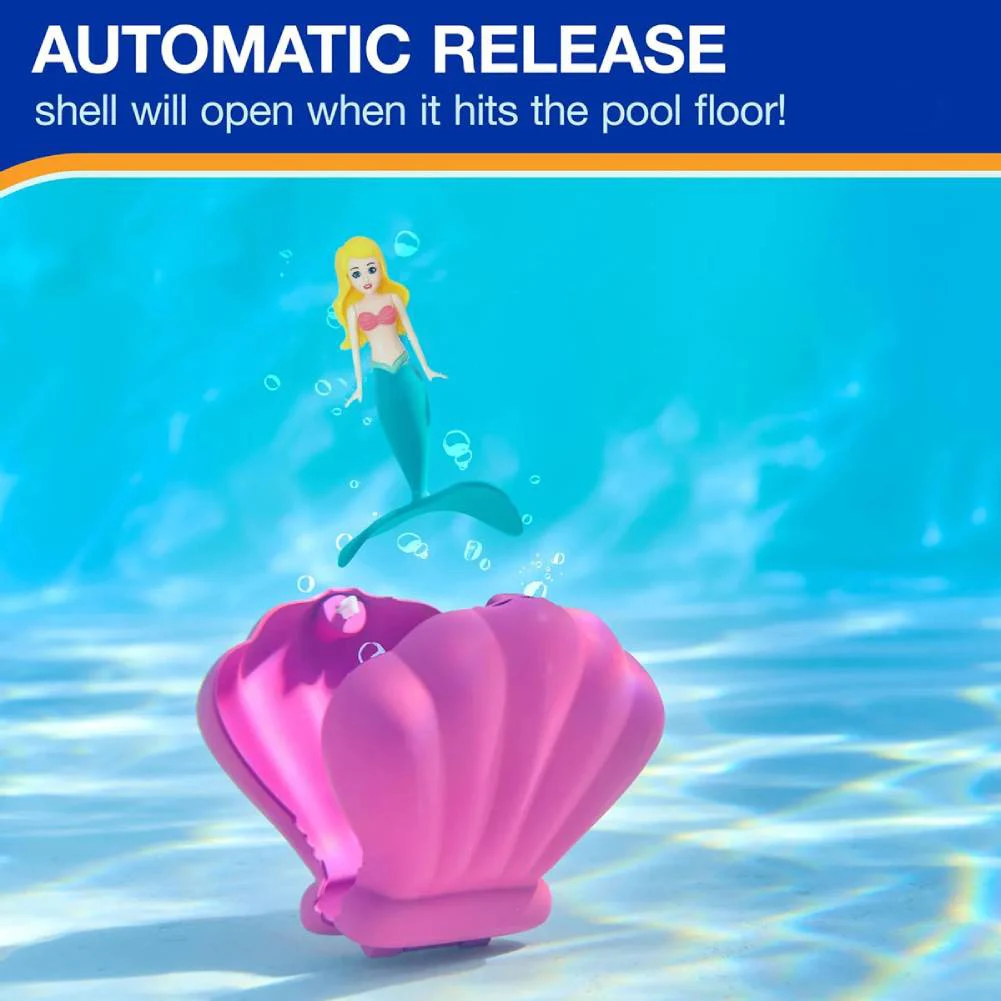 

4/1Set Automatic Release Shell Mermaid Dive Toy Treasure Hunt Creative Throwing Bath Water Kids Toys Summer Swimming Diving Toys