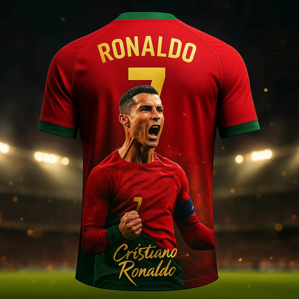 

Hotsale AI-designed Jerseys Ronaldo #7 3D Printed Casual Football T-shirt Men Women Kids Fan Edition Sports Top Soccer Training