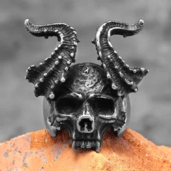 Vintage Black Maleficent Skull Stainless Steel Mens Womens Rings Punk Gothic For Male Biker Jewelry Creativity Gift Wholesale