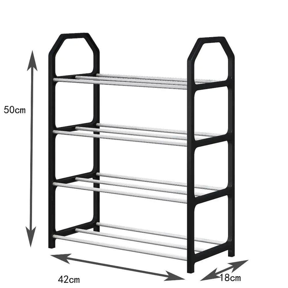 4-Layer Metal Shoe Rack Simple Shoe Shelf Footwear Organizer Stand Holder Large Capacity Shoe Rack Shoe Shelf For Living Room