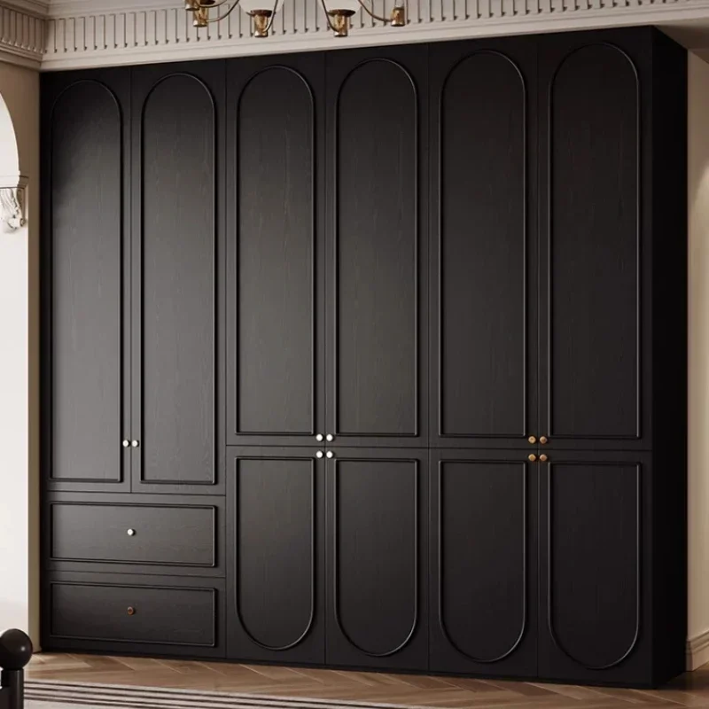 

Easy To UseBedroom Clothes Wardrobe Storage Cabinet Modern Minimalist Black Wardrobe Drawers Armadio Camera Da Letto Organizer F