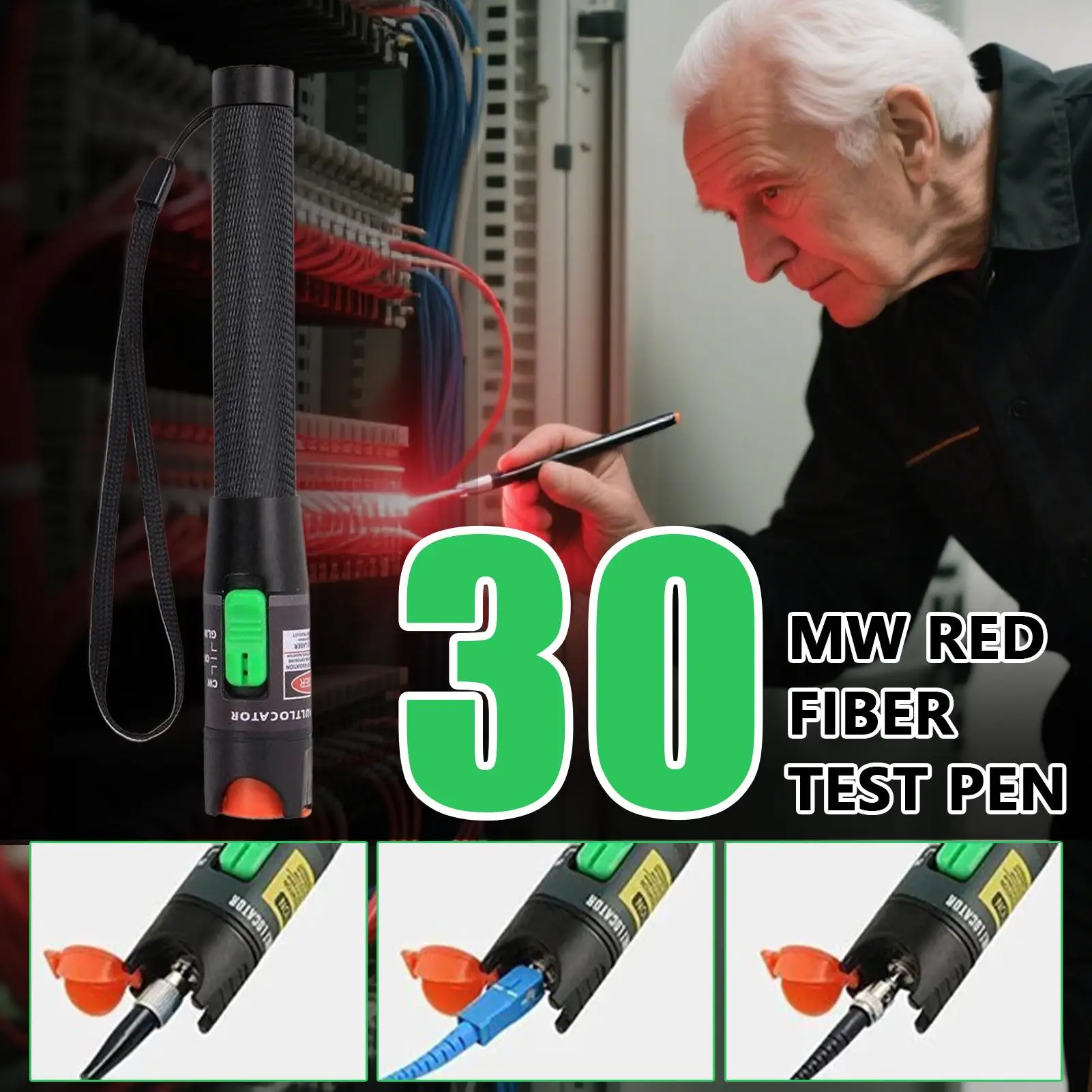 Fiber Optical Test Pen Fiber Network Cable Test Light Pen Telecommunications Engineering Maintenance Equipment Portable Red - Image 2