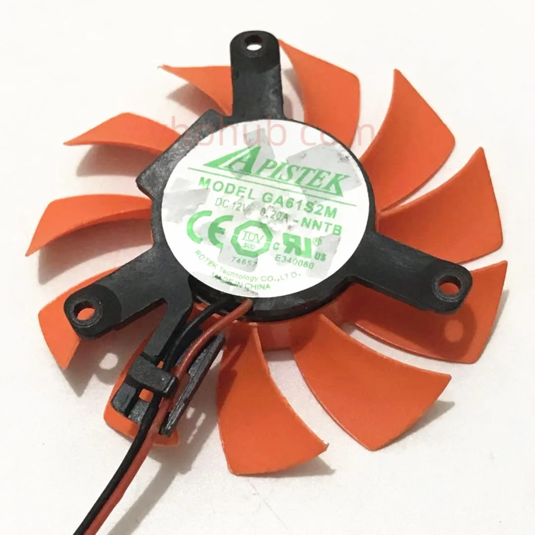 

APISTEK GA61S2M DC 12V 0.20A Dia. 55mm C.T.C 39mm 2-Wire Server Frameless Fan