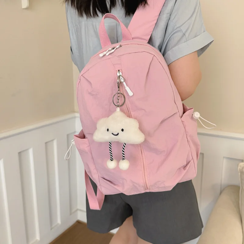 Fashion Nylon Backpack with Large Capacity Comfort,side Pockets Soft Straps for Girls School,travel and Casual Outdoor Daily Use