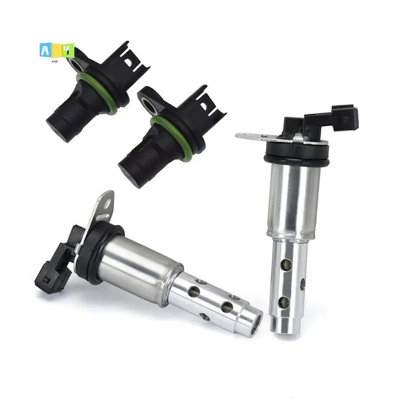 A04E-4Pcs 11367516293 13627525014 Camshaft Position Sensor & Timing Solenoid For BMW N51 N52 N53 N54 11367585425 13627558518