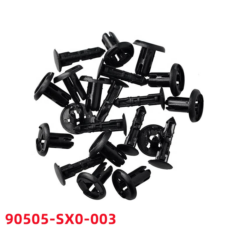 Rivets de garde-boue en plastique de 8mm, 20 pièces, attaches en plastique de retenue de voiture, Clip de poussée automobile pour Honda 90505-SX0-003 B16