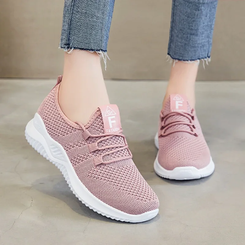 Baskets décontractées respirantes pour femmes, chaussures à plateforme confortables, chaussures à lacets polyvalentes, chaussures pour femmes, mode