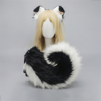 12 Styles 2Pcs/set Furry Anime Dog Ear Headband Tail Cartoon Comic-Con Cosplay Accessories Plush Simulation Animal Ears Tail