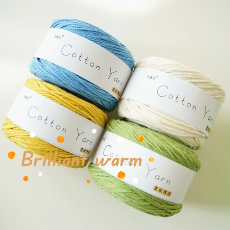 

100 г/моток, 100% чистая хлопковая полая пряжа 1,5 мм для ручного вязания сумок, многожильная высококачественная хлопковая круглая пряжа