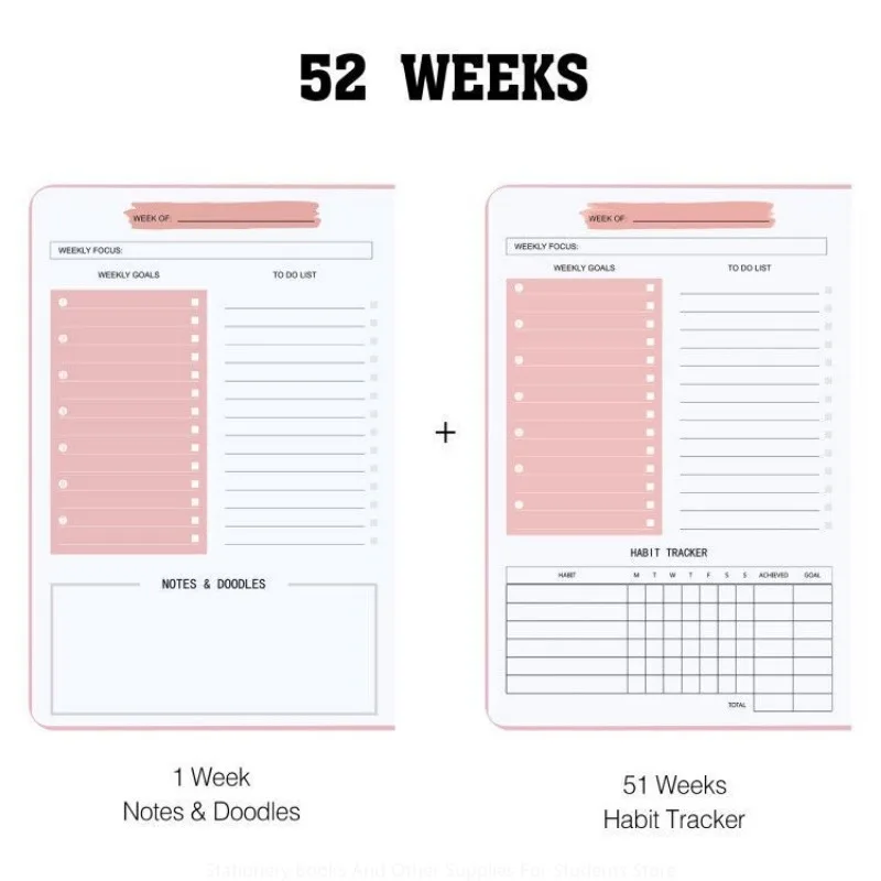 English Schedule This Week Plan Planner52 Week Coil This Plan This Notebook Schedule Book Fill In