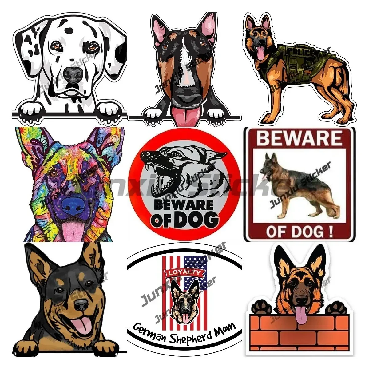 

Germany Shepherd Sticker Australia Shepherd Border Collie Dog Spotted Dog on Board Decal Accessories Suv Window Peek Outdoor
