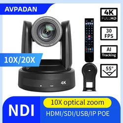 4K 10X/20X Conference Camera NDI SDI USB HDMI IP PTZ Cam Live Streaming  Support POE for Church Business Meeting