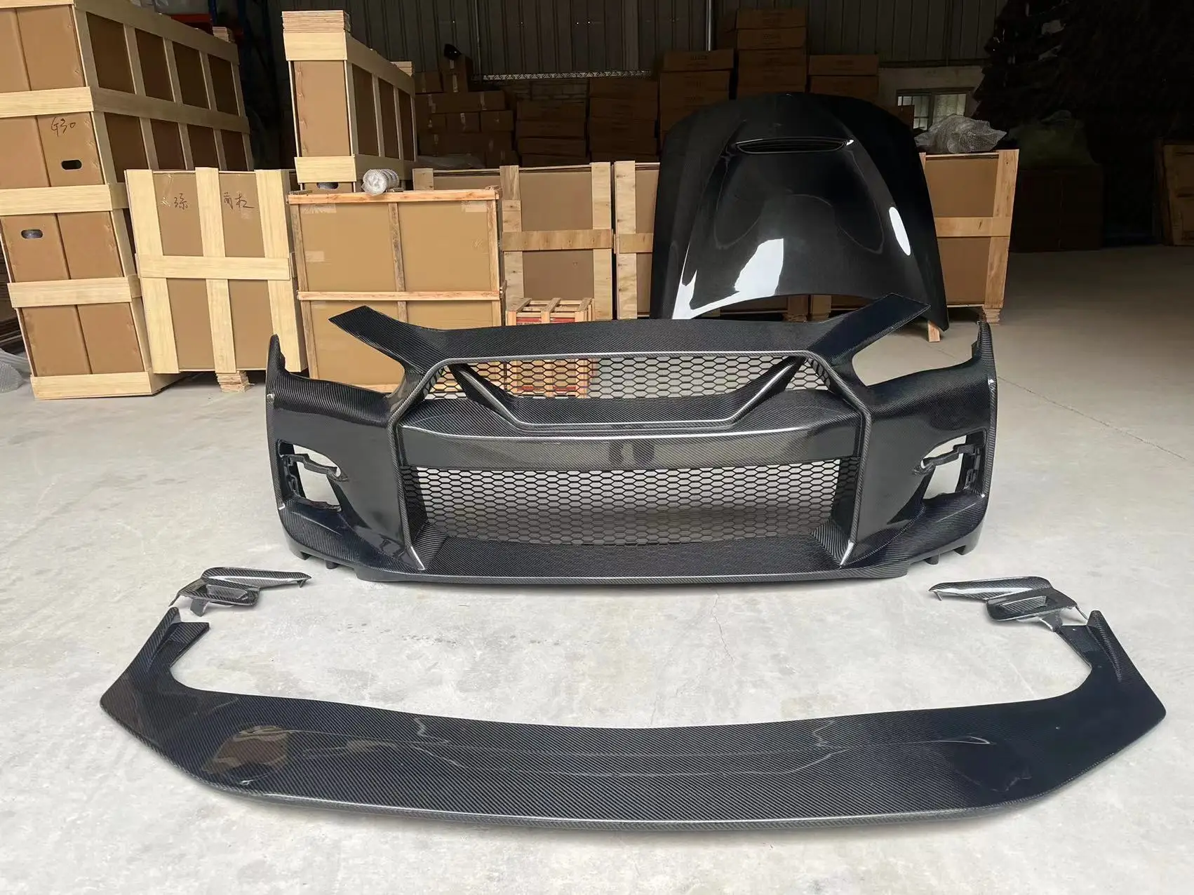 Q50 LB Style Body Kit for Infiniti Q50 2014+ FRP Front Bumper Side Skirts Rear Diffuser Spoiler Body Kit