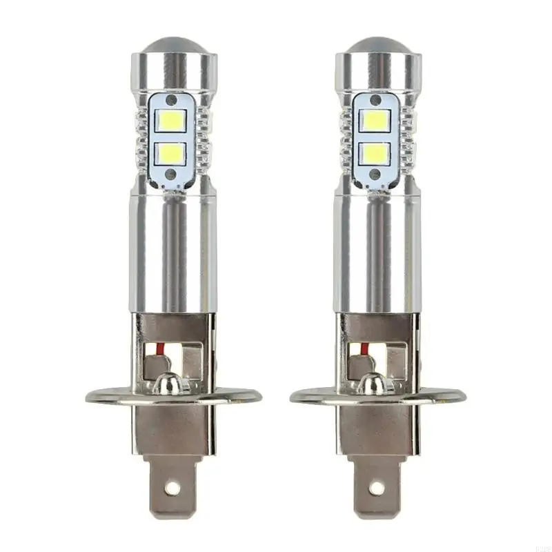 

652F 2pcs H1 100W LED Headlight Bulbs Fog Driving Light 6000k Super White 1800LM 12V-24V Waterproof Auto Headlamps