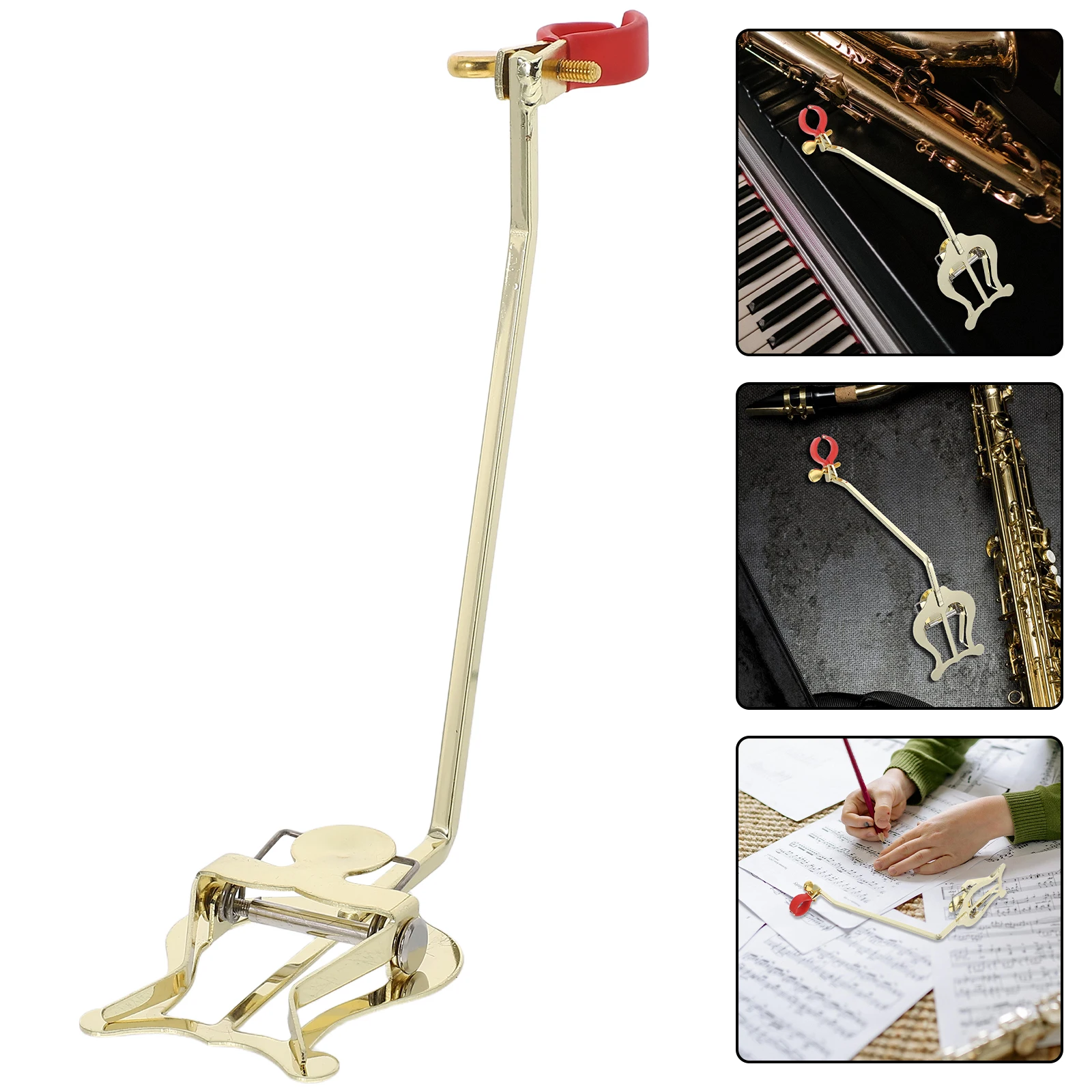 

Small Trombone Clip Stainless Steel French Horn Sheet Music Holder Lightweight for Marching Band Clarinet Trumpet