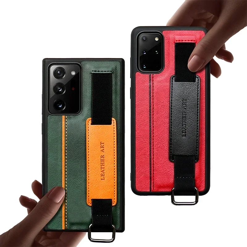 Etui do Samsung Galaxy S25 S24 S23 S22 S21 Ultra Note Plus A54 A53 A52S A72 PU Leather Wristband Strap Card Holder Cover Shell