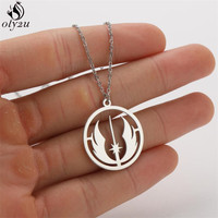 Stainless Steel Necklaces Jedi Order Symbol Logo Pendant Chain Star Gothic Necklace For Women Jewelry Hip Hop Man Gifts