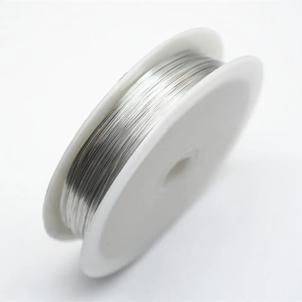 1 Roll 0.2 0.25 0.3 0.4 0.6 0.7 0.8 1.0mm Silver Color Copper Wire Beading Wire DIY Jewelry Making Cord String DIY Accessories