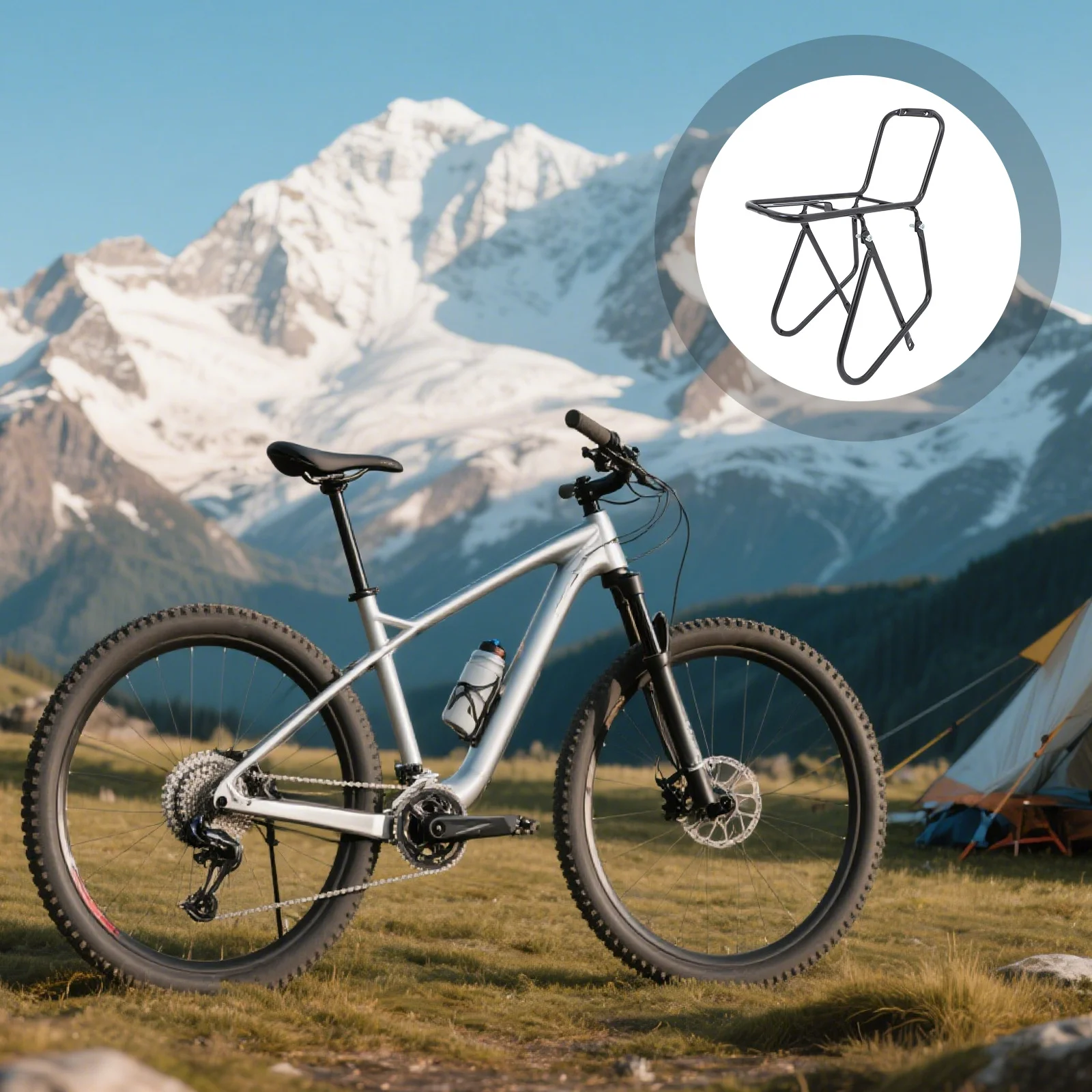 Bike Front Rack Metal Front Fork Mount Disc Brake Compatible Cargo Carrier Bicycle Luggage Rack Mountain Road Bike Touring