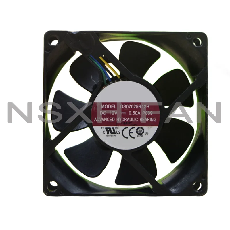 

New Fan DS07025R12H 7025 12V 0.50A 7cm 4 Wires Large Air Volume Chassis Silent Fan Cooling Fan