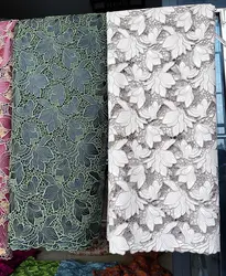 Unique Ivory Leather Handcut Lace Embroidery African Guipure Cord Dubai Celebrants Wedding Dress Sewing 2026 Water Souble Fabric