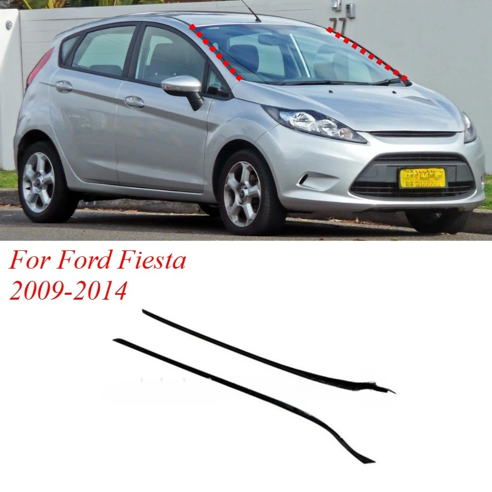 Image of 2 Stück Fenster-Wetterschutzleiste Außenverkleidung für Ford Fiesta 2009-2014 Frontscheiben-Gummidichtung Be8Z5403136A