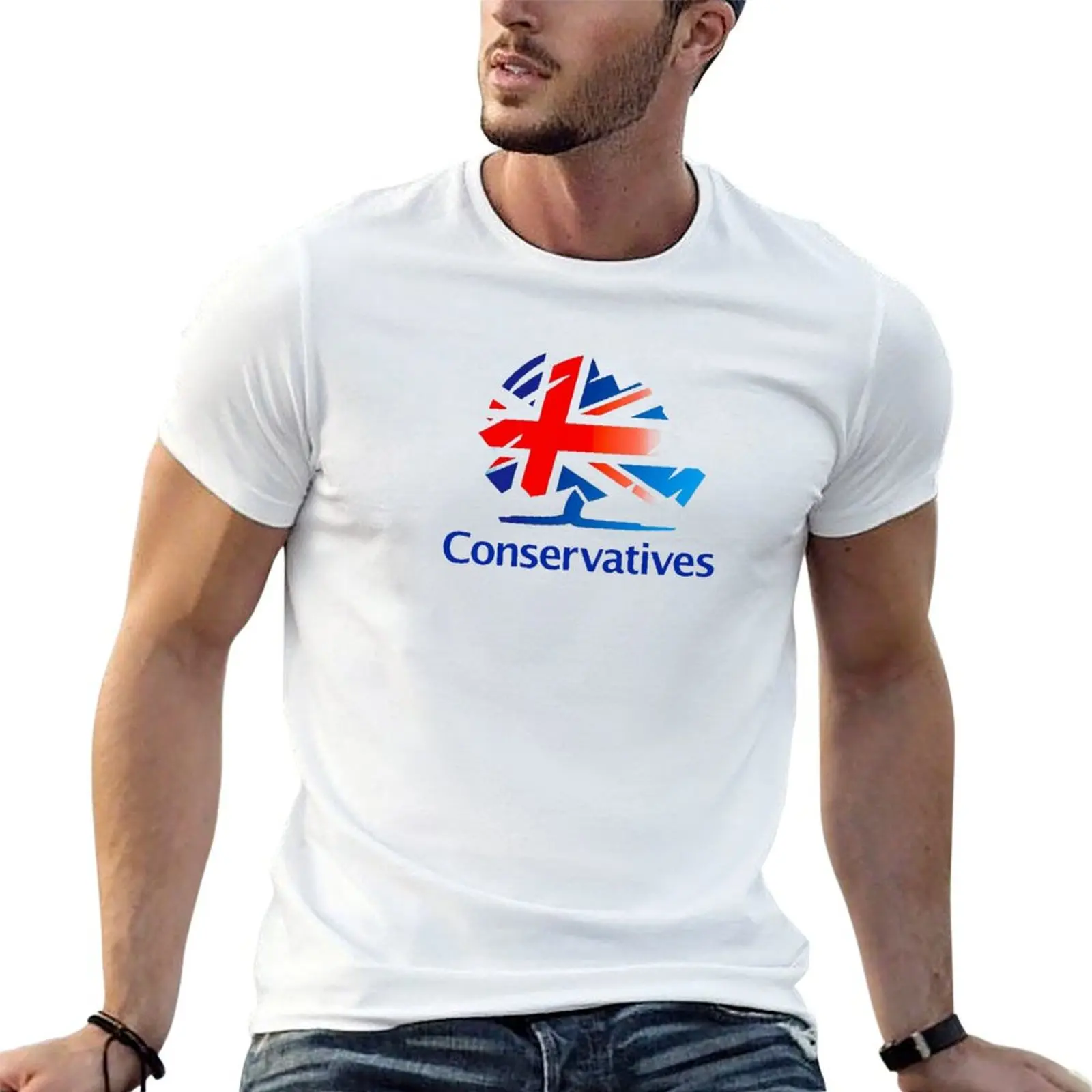 Logo of the Conservative Party (UK) T-Shirt Non-Shrink Basic Cotton T-Shirt