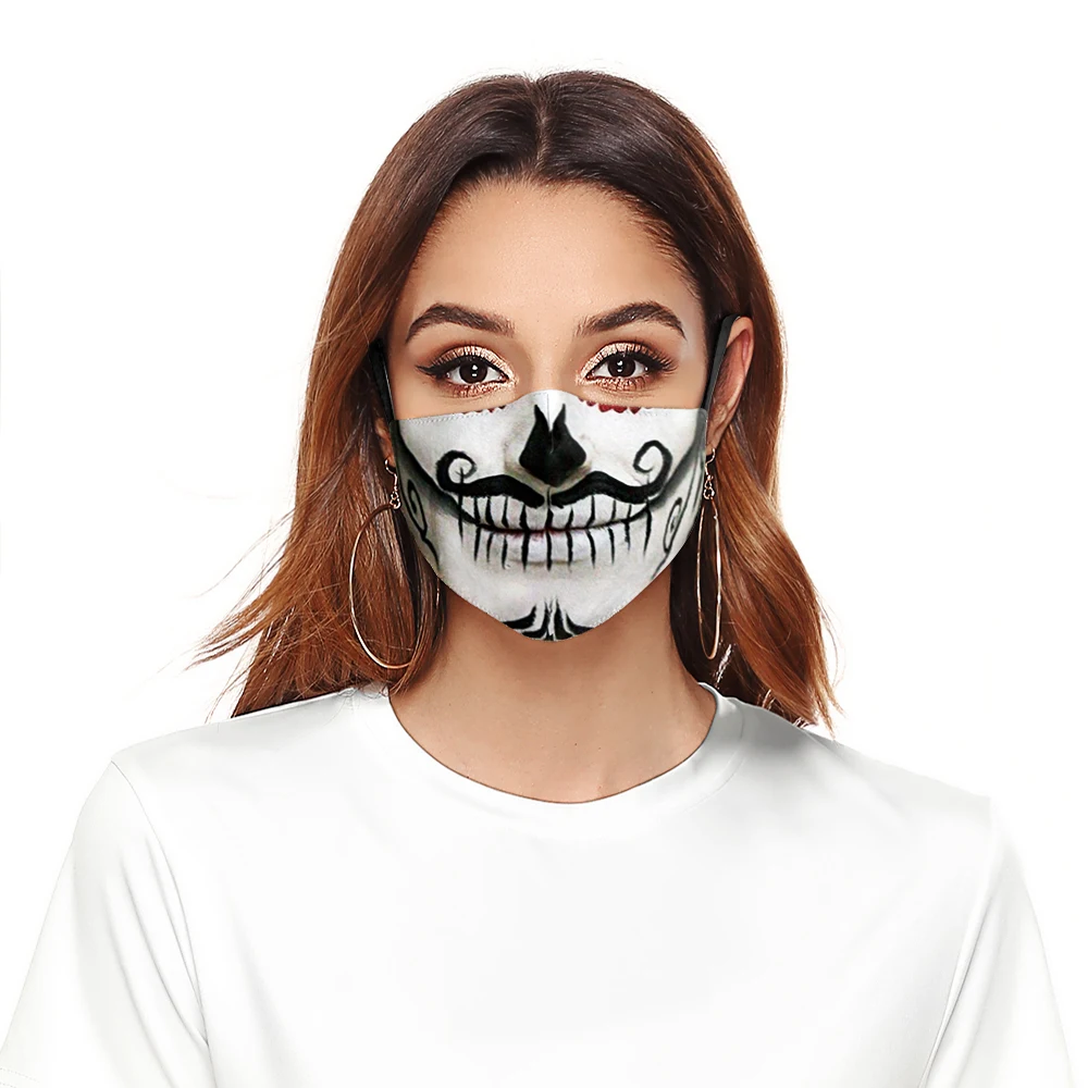 Mascarilla antipolvo con estampado navideño para hombre y mujer, cómoda, transpirable, ajustable, antihumo, accesorio de juego de rol, 2023