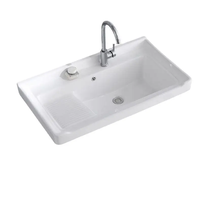 

Ceramic integrated laundry basin washboard balcony bathroom