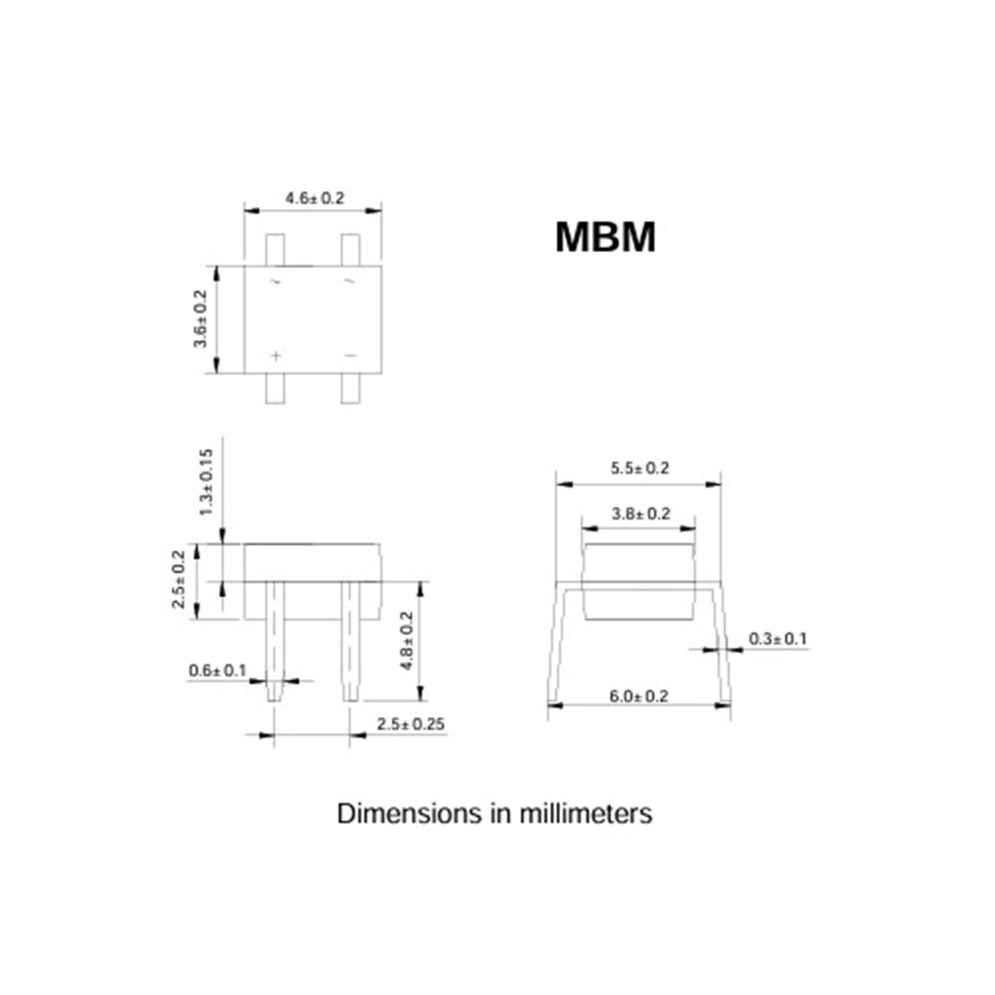 50PCS MB10M Bridge Rectifier 1A 1000V Brand New ASEMI