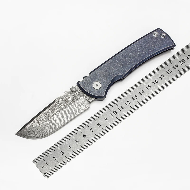 

Chung Kui Made Chaves 228 Custom Folding Knife Ti Handle Damascus Blade Tactical Pocket EDC Outdoor Equipment Survival Tools