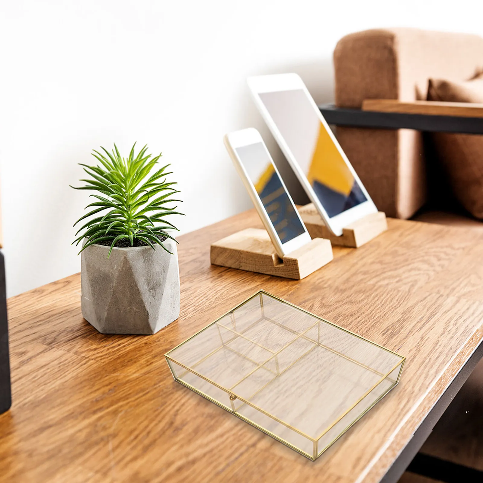 

Элегантная винтажная стеклянная шкатулка для украшений: настольный органайзер для ожерелий, серег, браслетов, брошей, заколок для волос, косметики