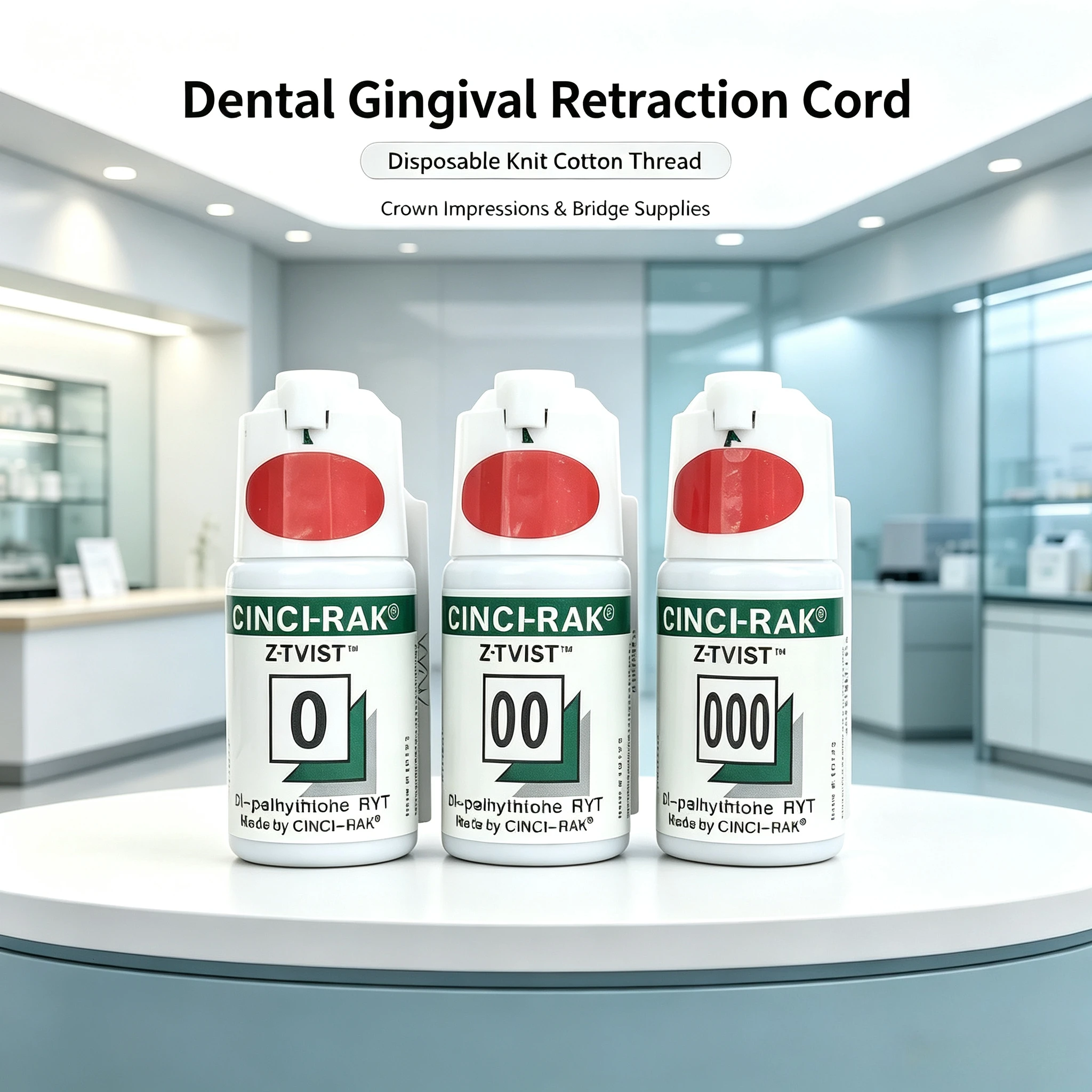1Pc Dental Gingival Retraction Cord Disposable Knit Cotton Thread for Crown Impressions & Bridge Supplies Kit Tool for Clinic