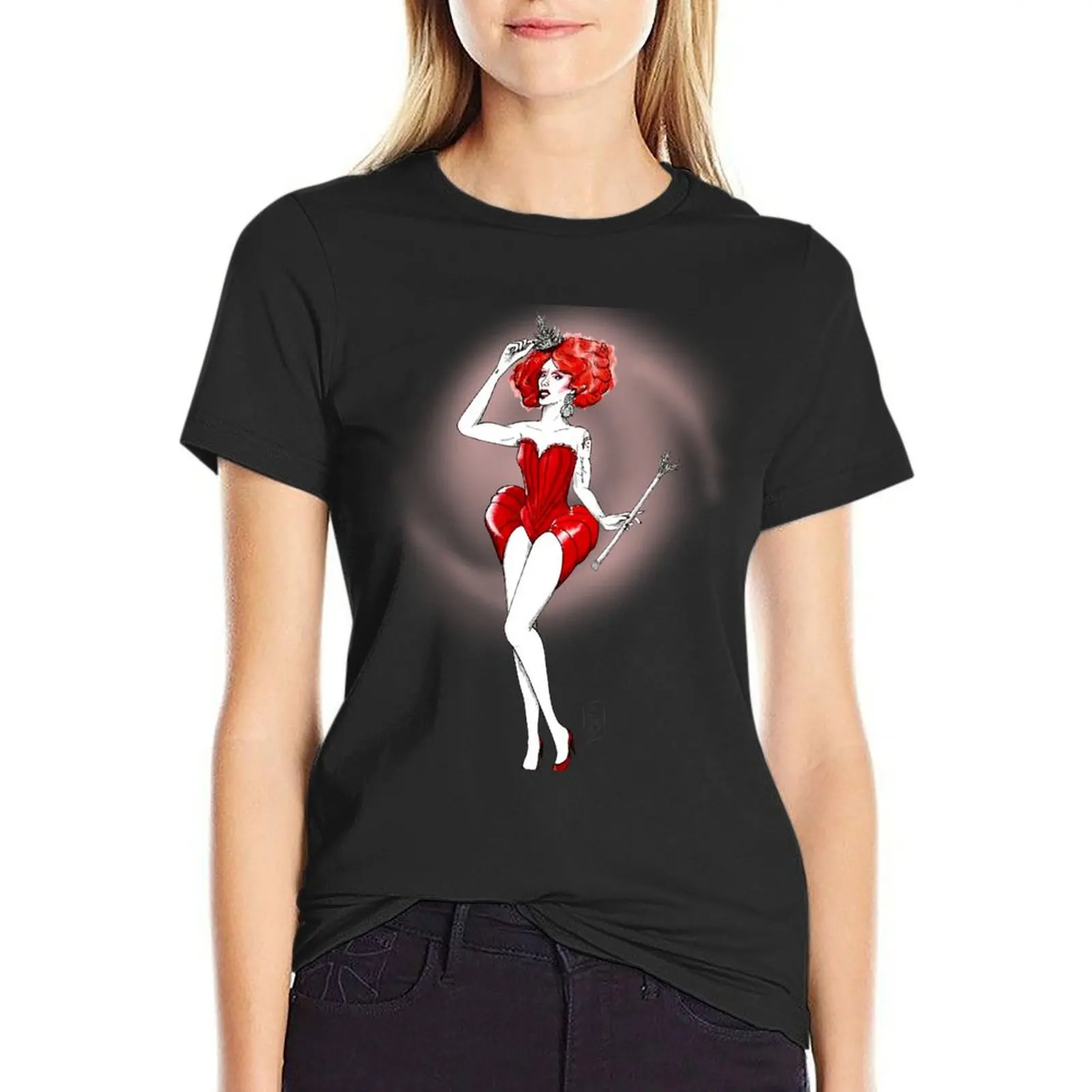 Paloma queen of franceの女性用アニメ服,夏のトップス,女性用Tシャツ,グラフィック