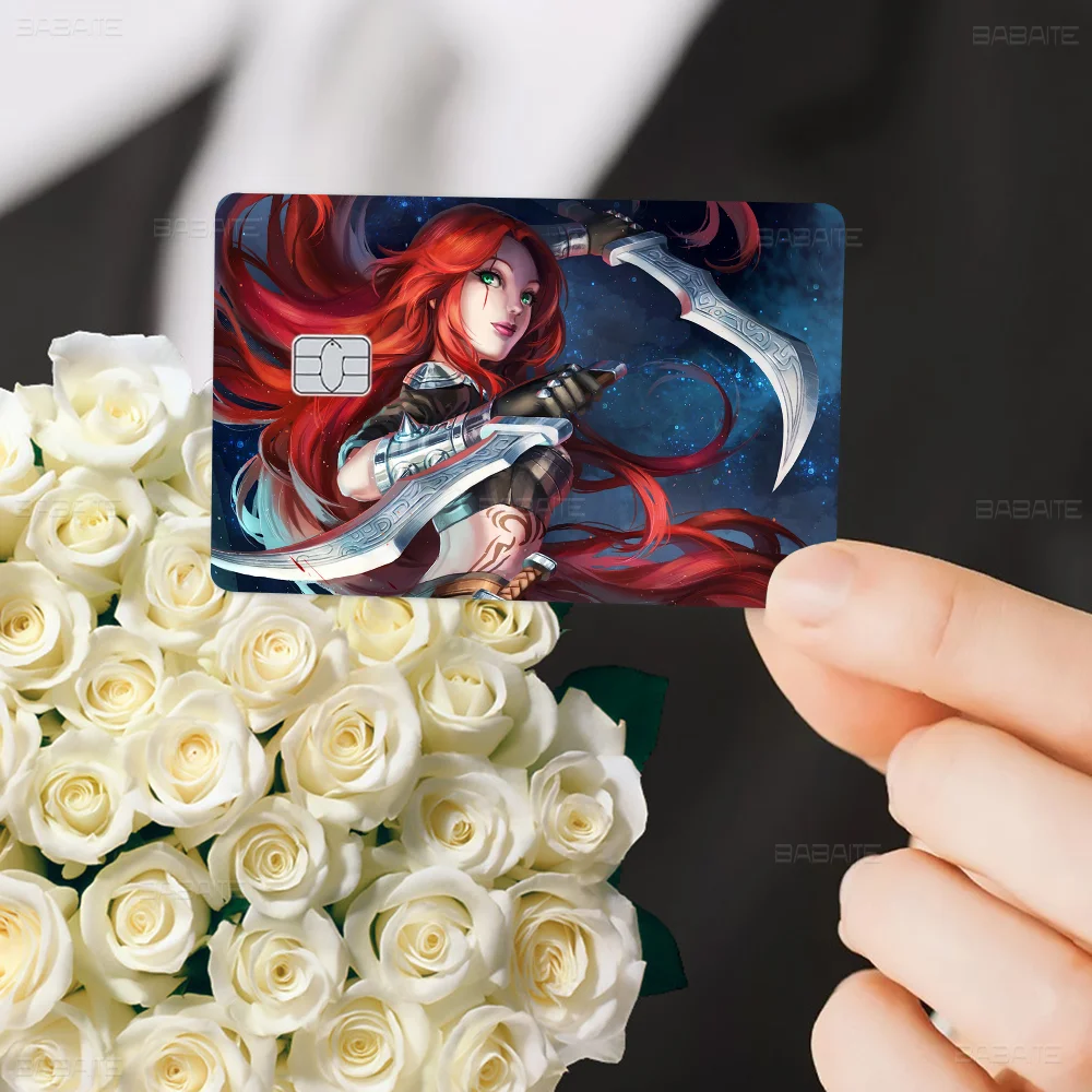 Katarina Du Couteau League Of Legends Anime Spend Or Save Funny Shell Thin No Fade Sticker Skin Cover Film For Debit Card