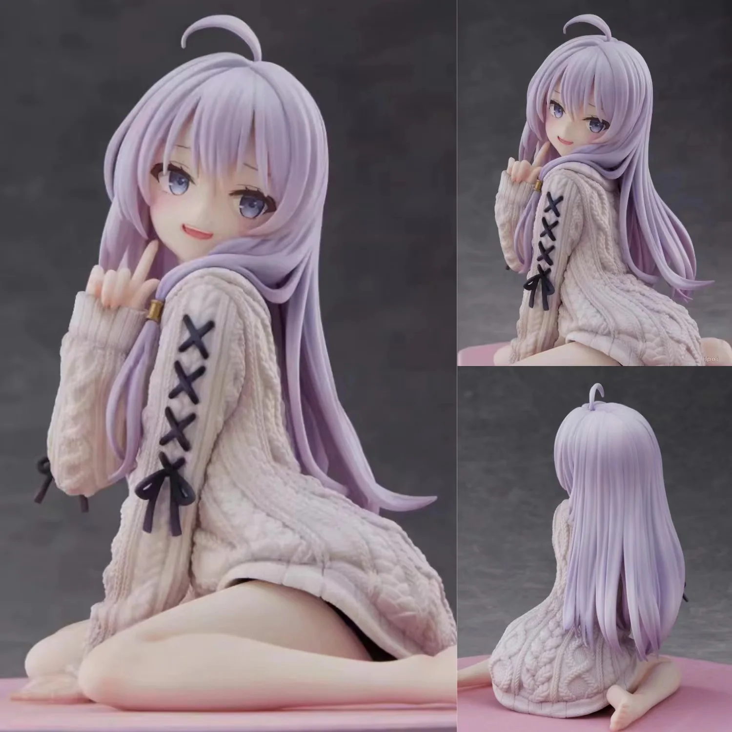 The Journey Of Elaina Anime Figure Knit Dress Witch Elaina Action Figure Pvc Collection 15cm Model Doll Toys For Christmas Gift