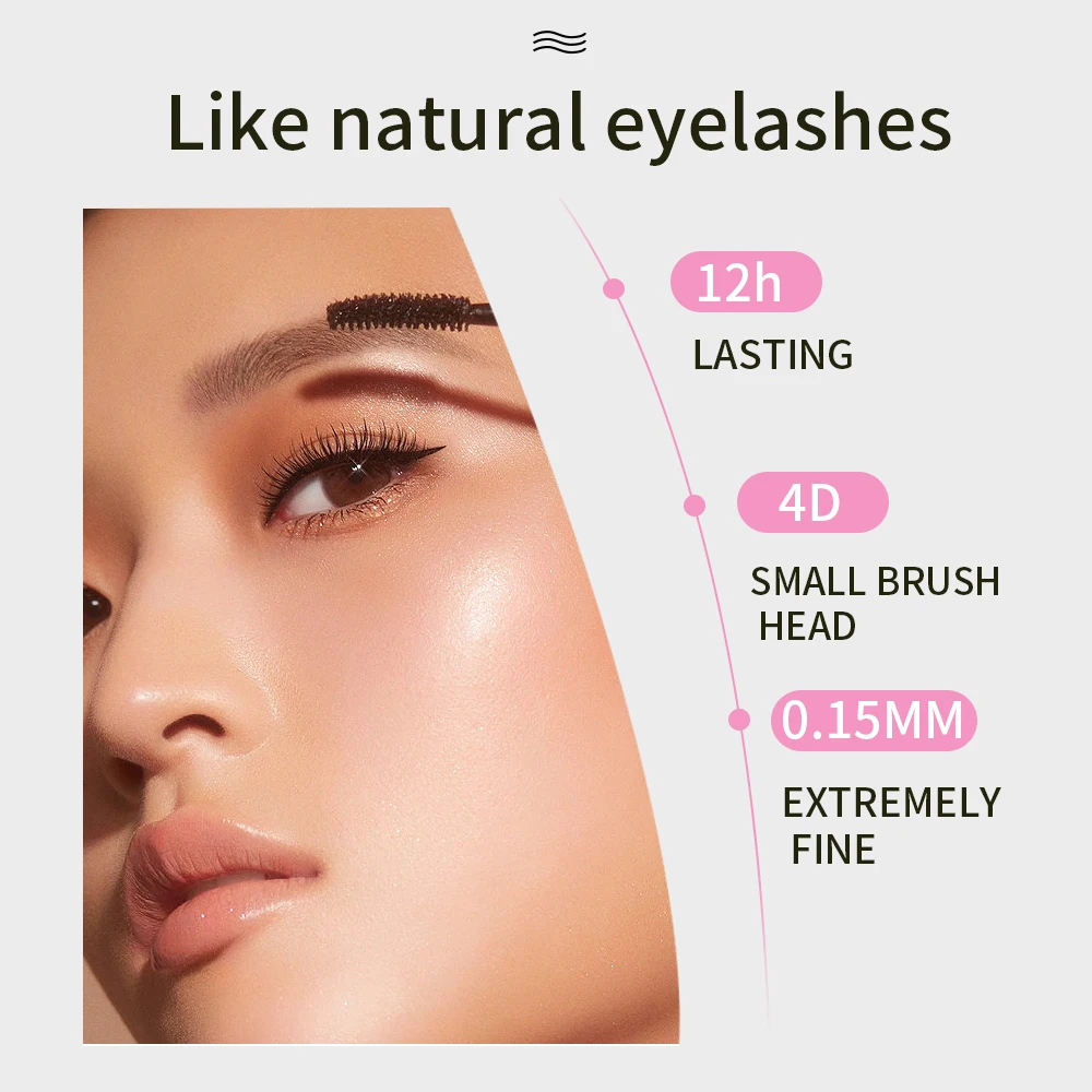 OCHEAL 4D Large Brush Head Lengthened Mascara Eye Black Waterproof Curling Eyelashes Long Lasting Extension Makeup Eyelashes