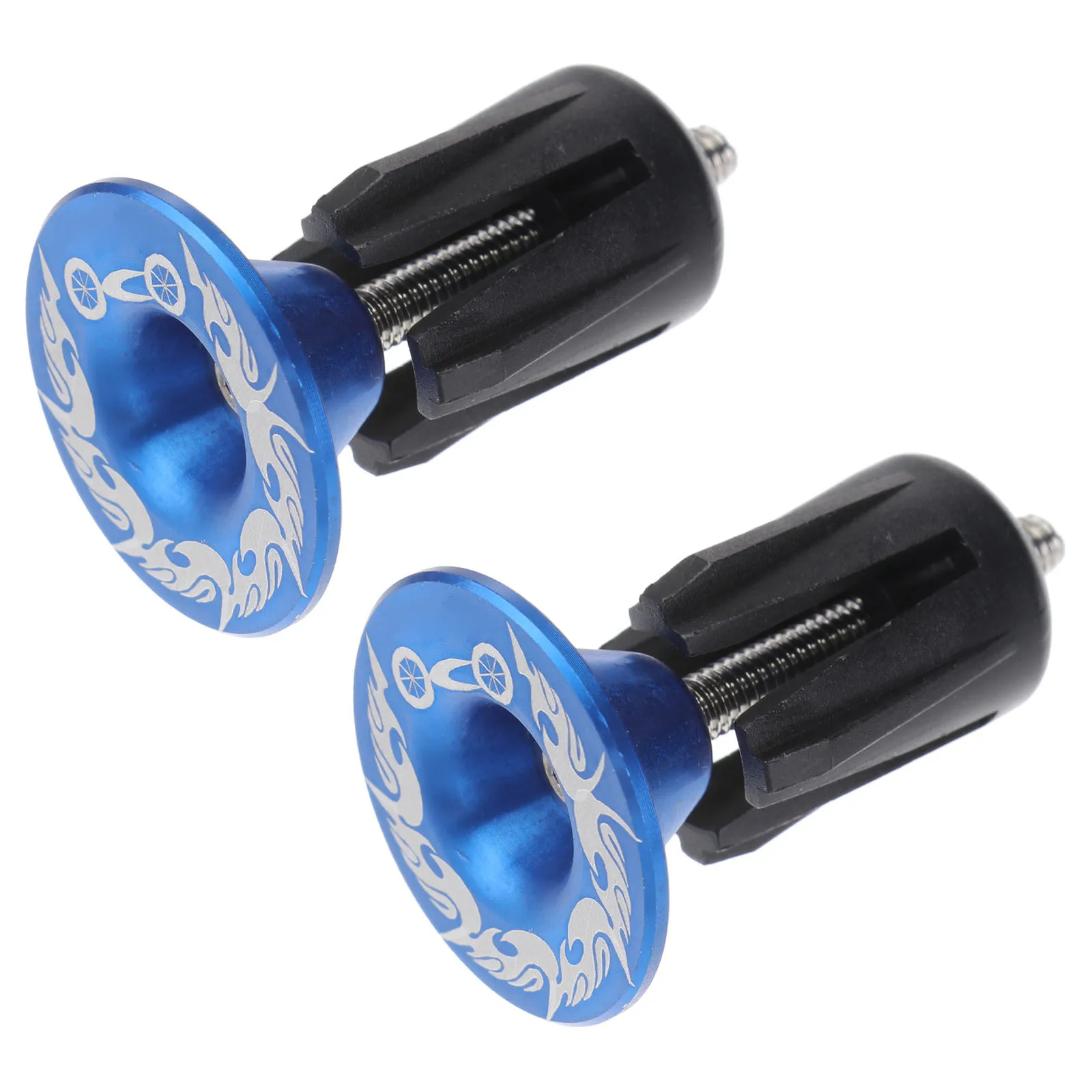 Lightweight Durable Bike Handlebar End Plugs Cnc Machined Aluminum Alloy for Road Mountain Fixed Gear Bikes Black