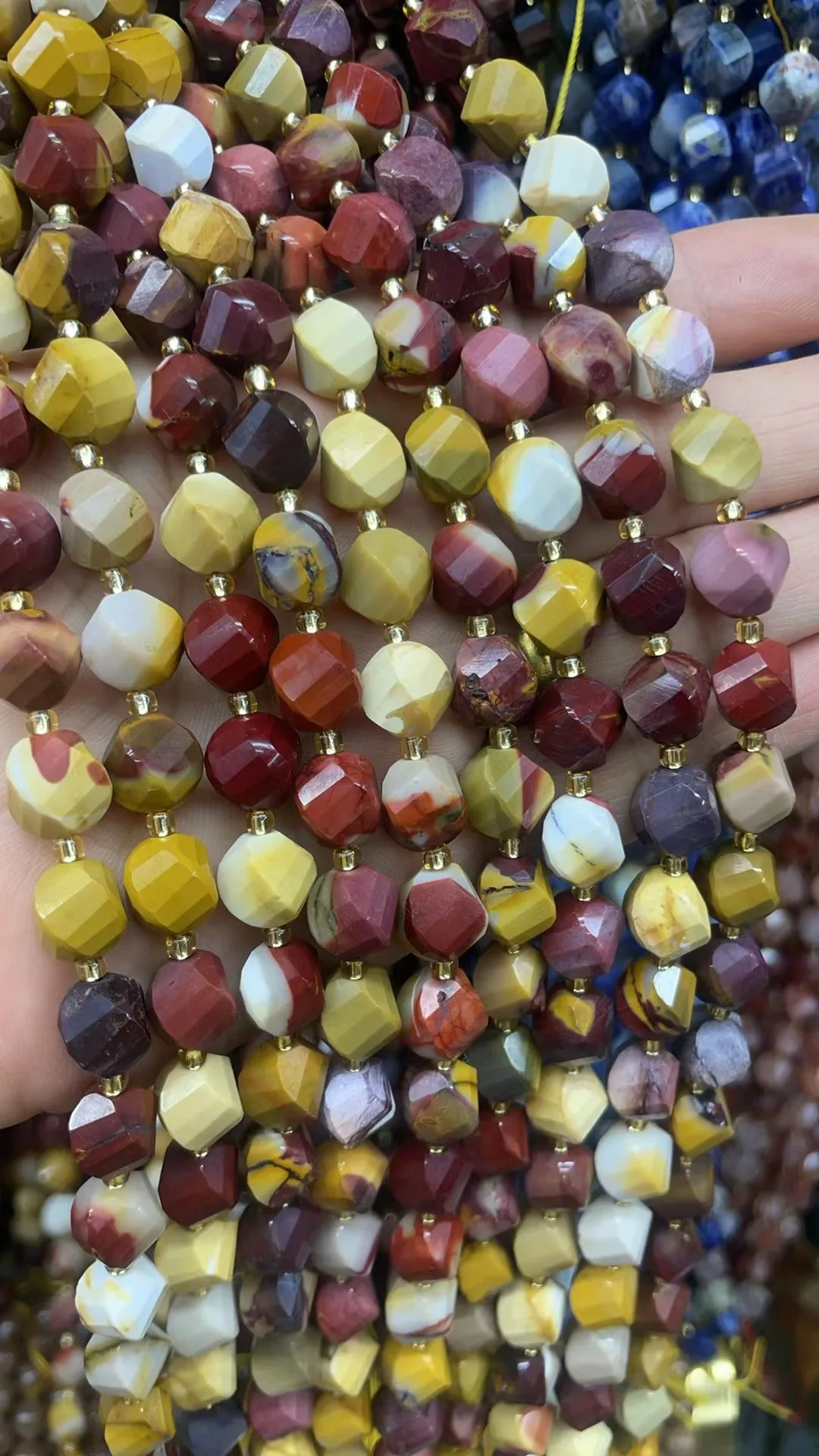 Natural Egg Yejjow Stone Twist Beads Cut face 10x10mm 8x8mm Length Dagree 39cm10m 31Grain 8m35Grain