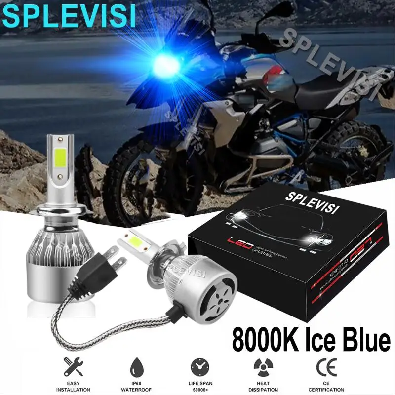 2x H7 Ice Blue Bulbs For BMW K1200RS 1997 1998 1999 2000 2001 2002 2003 2004 2005 For BMW K1300GT 2009 2010 LED Headlight