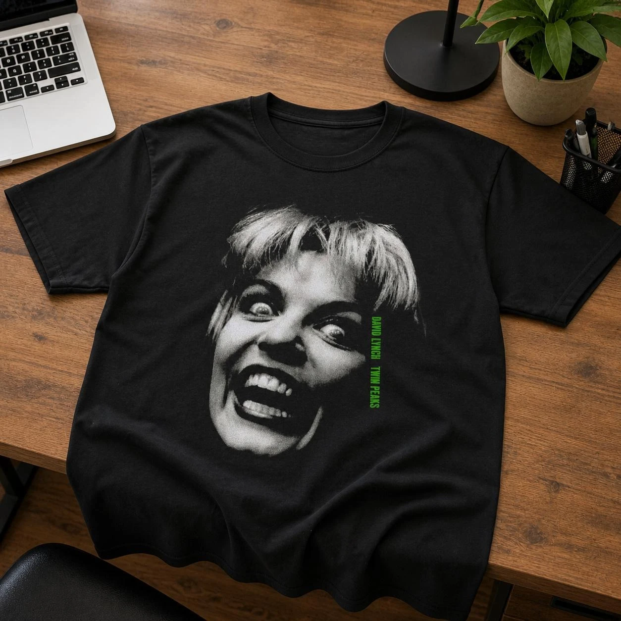 Twin Peaks David Lynch Creepy Face Retro Horror Graphic T-Shirt Cotton Men Women Streetwear Tee