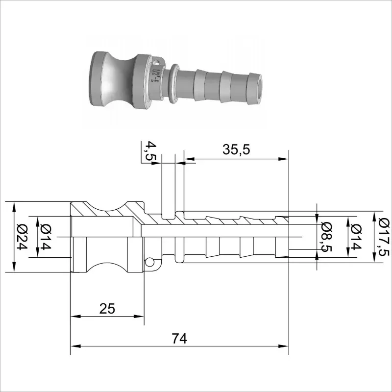 

1/2" DN15 Type E 304 Stainless Steel Hose Barbed Plug Quick Fitting Camlock Connector Cam and Groove Couplin