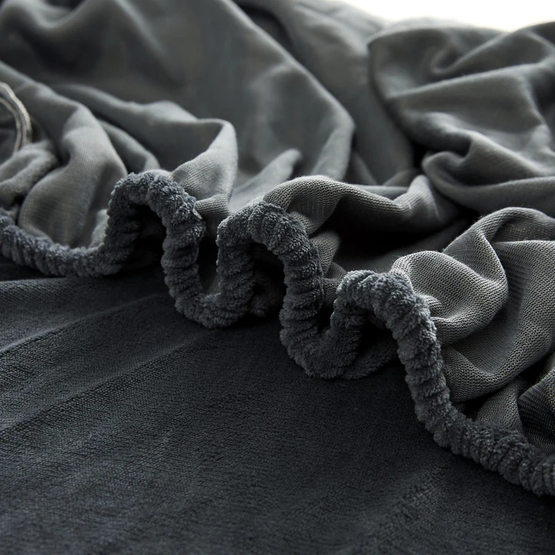 1pc Velvet Fabric Fitted Sheet Soft Touch Elastic Bedspread Mattress Cover Bed Linen Protector Winter Warm Flannel Fitted Sheet