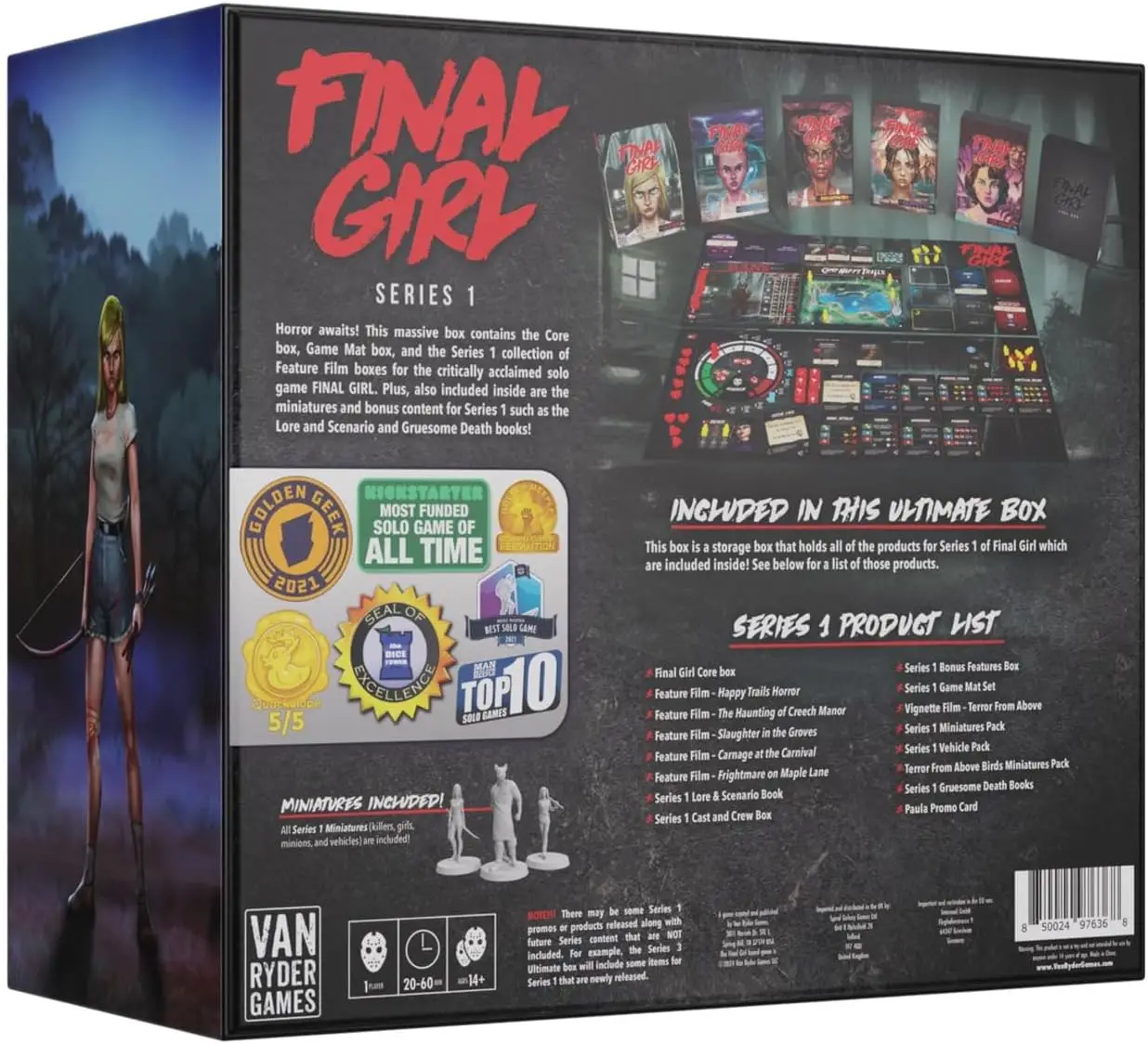 1 Ultimate Box - Horror Solo Board Game - 20-45 Minutes of Gameplay - Includes Core Box, 5 Feature Films, Min