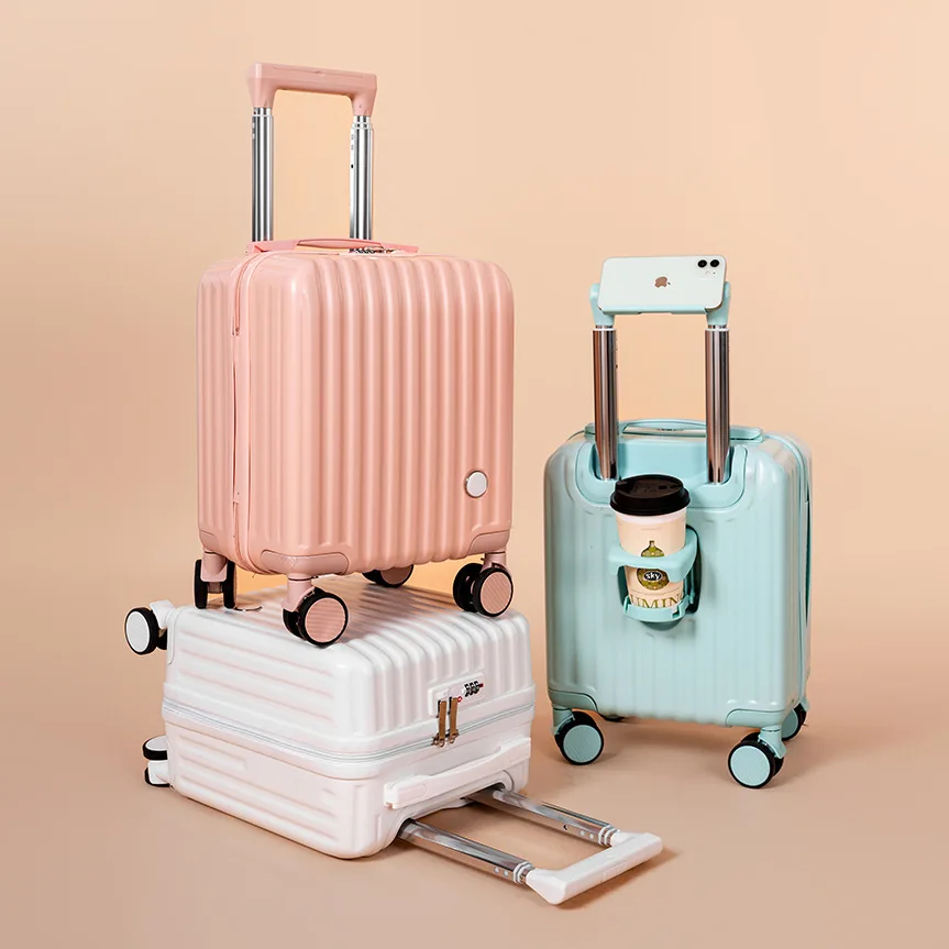 

Small Carry-On Suitcase 14 Inch Women's Lightweight Portable Spring/Autumn Air Travel Children's Pull Rod Large Capacity