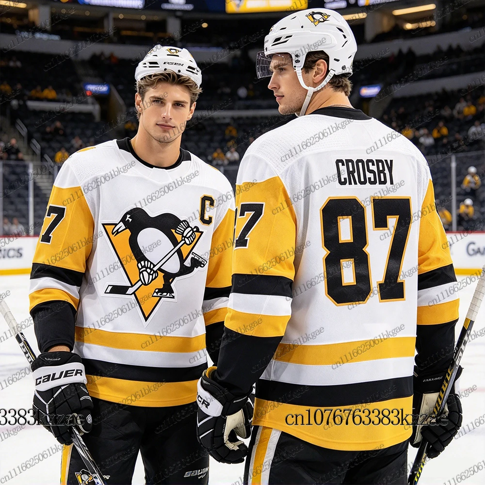 Autumn Winter New Ice Hockey Jerseys For Men Pittsburgh Penguins Hockey Jerseys Casual Long Sleeve Jerseys Couple Hockey Jersey