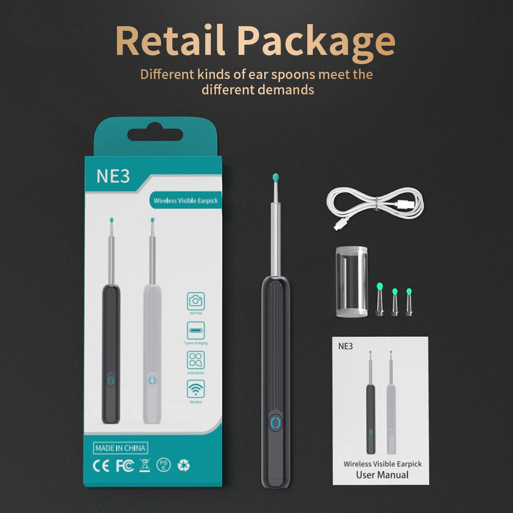 NATFIRE NE3 Ear Cleaner High Precision Ear Wax Removal Tool with Camera ...