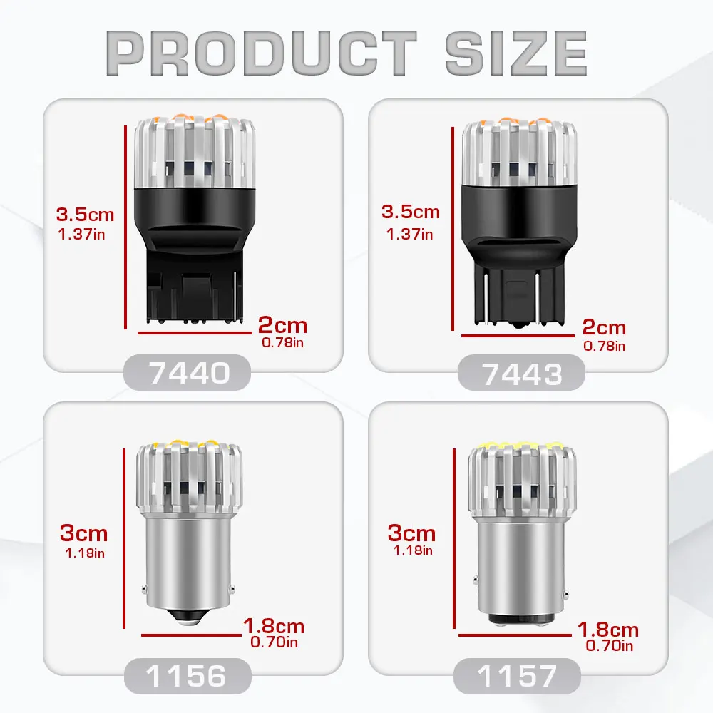 1pcs 1156 BA15S 1157 BAY15D 7440 W21W T20 3030 9SMD Canbus LED Turn Signal Bulb Reverse light