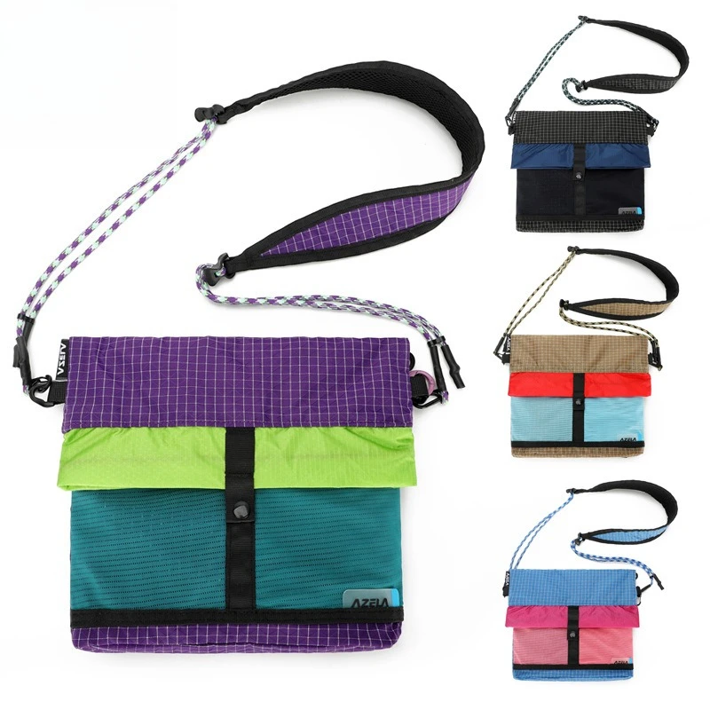 حقيبة كتف من النايلون رسم حبل الفم الاصطدام لون المشي حقيبة كروسبودي حقيبة ظهر للسفر مقاومة للماء